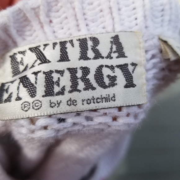 Vintage Chunky White Floral Knit Sweater - Picture 7 of 9